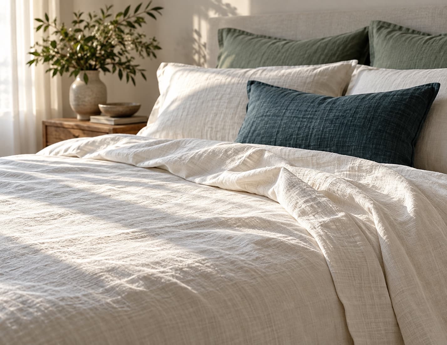Cooling bedding — natural light